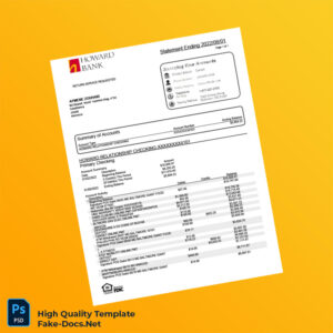 Morocco Bank Statement Template in Word and PDF formats 2 page
