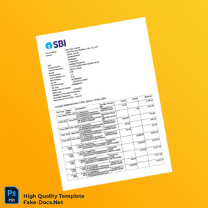 Nepal Lotus Saving Bank- Adhar- NCHQ Account Statement Template in Word and PDF formats 2 page