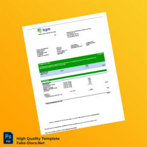 Netherlands KPN Editable Utility Bill Template in Word and PDF formats
