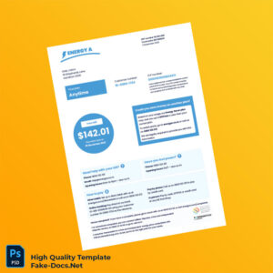 New Zealand Editable Electricity Bill Template in Word and PDF formats 2 page