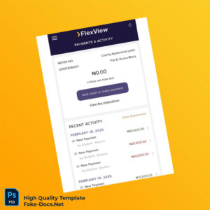Nigeria Editable Utility Bill Template in Word and PDF formats 2 page