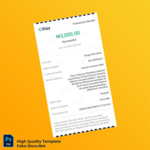 Nigeria Enugu Electricity Editable Utility Bill Template in Word and PDF formats