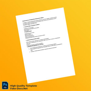 Nigeria Federal Inland Revenue Service Editable TIN Registration Requirements Template in Word and PDF formats