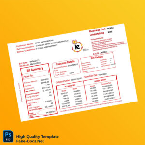 Nigeria Ikeja Electric Editable Electricity Bill Template in Word and PDF formats