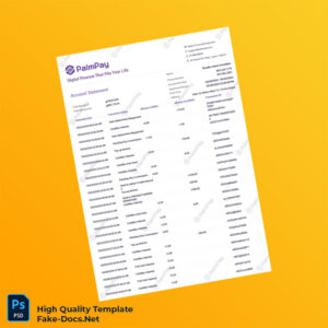 Nigeria PalmPay Account Statement Template in Word and PDF formats 3 page