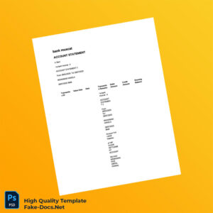 Oman Bank Muscat Account Statement Template in Word and PDF formats 3 page