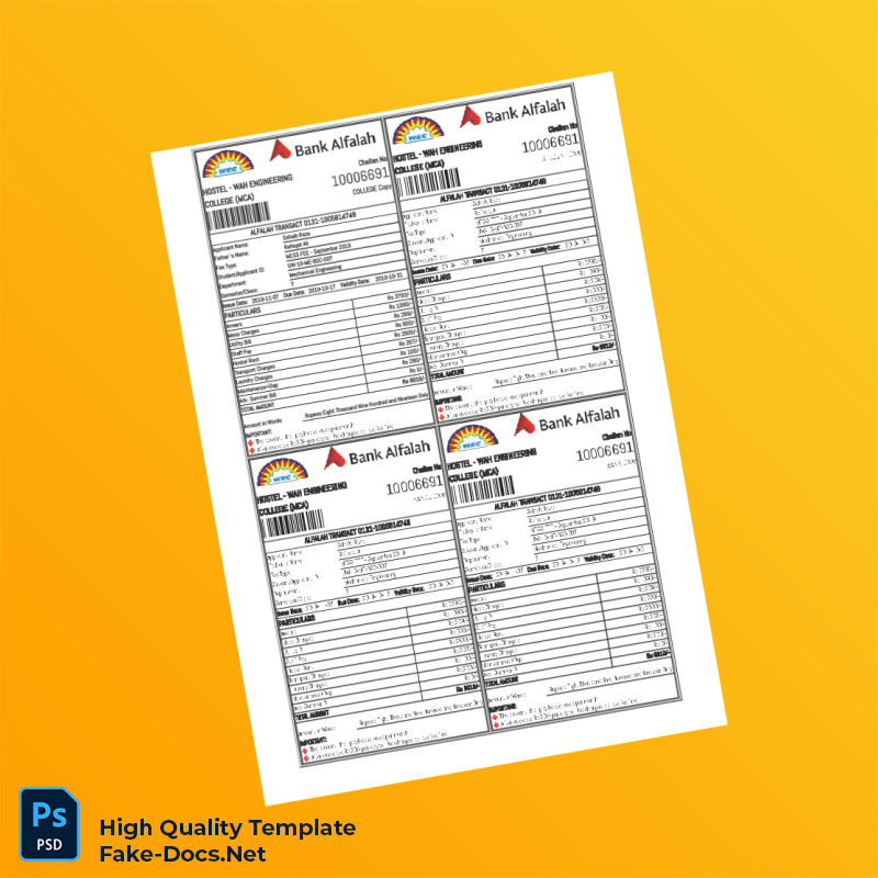 Pakistan Bank Alfalak Editable Hostel Fee Template in Word and PDF formats Pakistan Bank Alfalak Editable Hostel Fee Template in Word and PDF formats