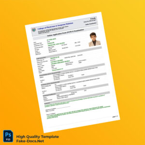 Pakistan College of Physicians and Surgeons Pakistan Editable Online Application Form Template in Word and PDF formats 3 page