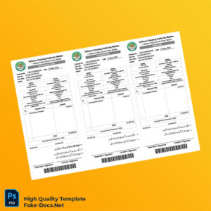 Pakistan Defence Housing Authority Editable Challan Template in Word and PDF formats