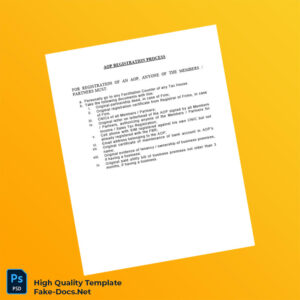 Pakistan Editable Aop Registration Process Template in Word and PDF formats