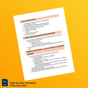 Pakistan Editable Documentation Requirements Template in Word and PDF formats 2 page