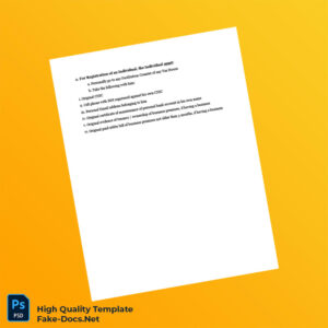 Pakistan Editable Finance Registration Document Template in Word and PDF formats