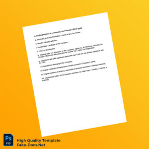 Pakistan Editable Requirements of FBR Template in Word and PDF formats