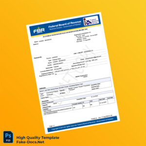 Pakistan Federal Board of Revenue Editable Income Tax Registration Form Template in Word and PDF formats 2 page