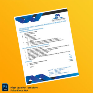 Pakistan Fintax Solutions Editable Sole Proprietorship Business Registration Template in Word and PDF formats