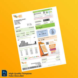 Pakistan KE Editable Electricity Bill Template in Word and PDF formats