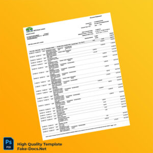 Pakistan MCB Bank Limited Account Statement Template in Word and PDF formats 3 page