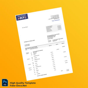 Peru BCP Bank Statement Template in Word and PDF formats 2 page