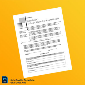 Peru Peru Utilities Editable Direct Debit Authorization Template in Word and PDF formats