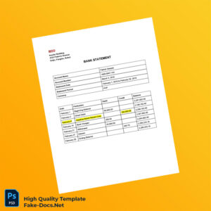 Philippines BDO Bank Statement Template in Word and PDF formats 6 page