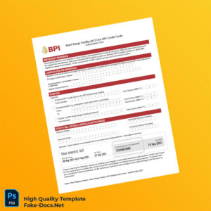 Philippines Bank of the Philippine Islands Editable Credit Card Authorization Form Template in Word and PDF formats 2 page