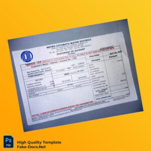 Philippines Editable Utility Bill Template in Word and PDF formats