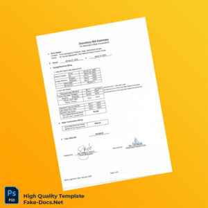Philippines Editable Utility Bill Template in Word and PDF formats 2 page