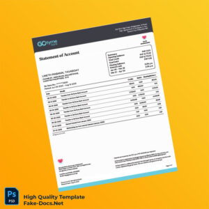 Philippines GoTyme Bank Statement Template in Word and PDF formats