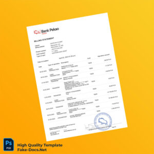 Poland Bank Pekao S A Billing Statement Template in Word and PDF formats