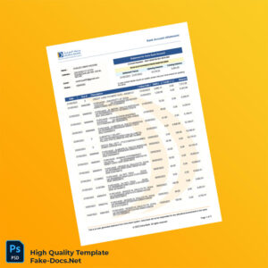 Qatar Doha Bank Statement Template in Word and PDF formats 3 page