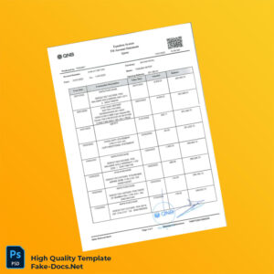 Qatar QNB Bank Statement Template in Word and PDF formats 7 page