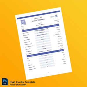 Saudi Arabia Al Rajhi Bank Account Statement Template in Word and PDF formats 2 page