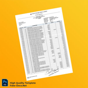 Saudi Arabia Dutch-Bangla Bank Limited Account Statement Template in Word and PDF formats