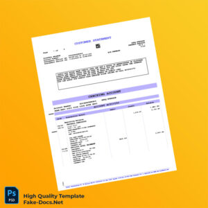 Saudi Arabia Riyad Bank Editable Bank Statement Template in Word and PDF formats 2 page