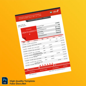 Sierra Leone UBA Bank Statement Template in Word and PDF formats 3 page