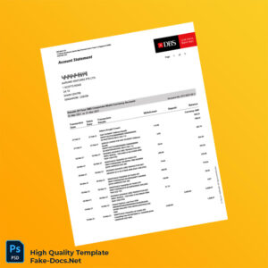 Singapore DBS Account Statement Template in Word and PDF formats 5 page