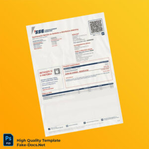 Slovakia SSE Editable Electricity Bill Template in Word and PDF formats