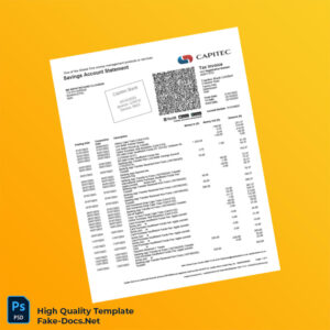 South Africa Capitec Bank Savings Statement Template in Word and PDF formats 8 page South Africa Capitec Bank Savings Statement Template in Word and PDF formats 8 page