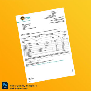 South Africa First National Bank Statement Template in Word and PDF formats