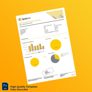 South Africa TymeBank Personal Bank Statement Template in Word and PDF formats 6 page