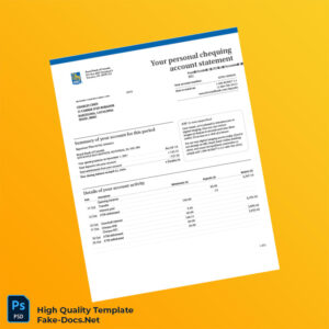 Spain Royal Bank of Canada Account Statement Template in Word and PDF formats