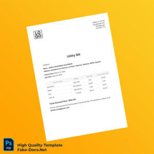 Spain Vodafone Editable Utility Bill Template in Word and PDF formats