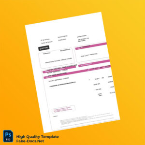 Spain Yacom Editable Utility Bill Template in Word and PDF formats 2 page