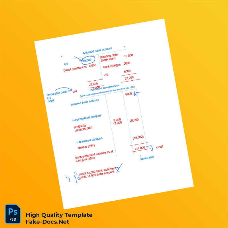 Sri Lanka Bank Reconciliation Statement Template in Word and PDF formats Sri Lanka Bank Reconciliation Statement Template in Word and PDF formats