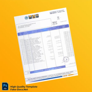 Sri Lanka HNB Bank Statement Template in Word and PDF formats 2 page