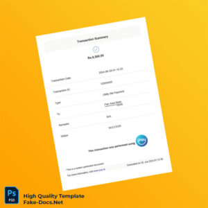 Sri Lanka Pan Asia Bank Editable Utility Bill Payment Template in Word and PDF formats
