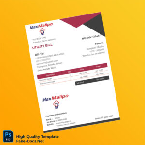 Tanzania MaxMalipo Editable Utility Bill Template in Word and PDF formats