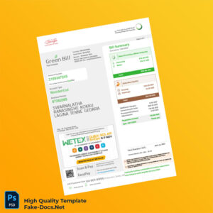 UAE Dubai Electricity And Water Authority Editable Invoice Template in Word and PDF formats 3 page