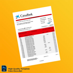 UK CAIXABANK Bank Statement Template in Word and PDF formats UK CAIXABANK Bank Statement Template in Word and PDF formats