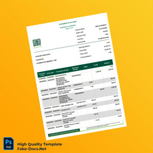 UK Cooperative Bank Statement Template in Word and PDF formats 5 page